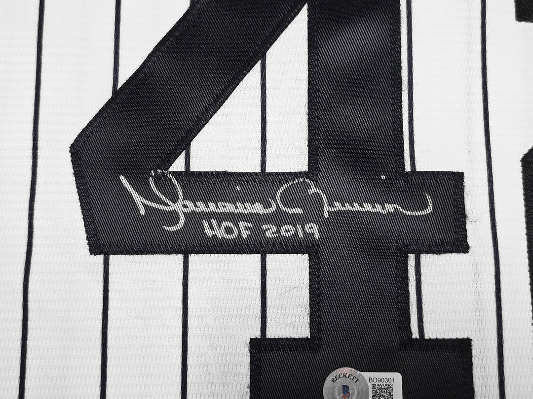 Yankees Mariano Rivera Auto White Pinstripe Nike Jersey Size XL HOF 2019 Beckett
