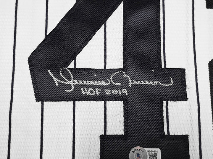 Yankees Mariano Rivera Auto White Pinstripe Nike Jersey Size XL HOF 2019 Beckett