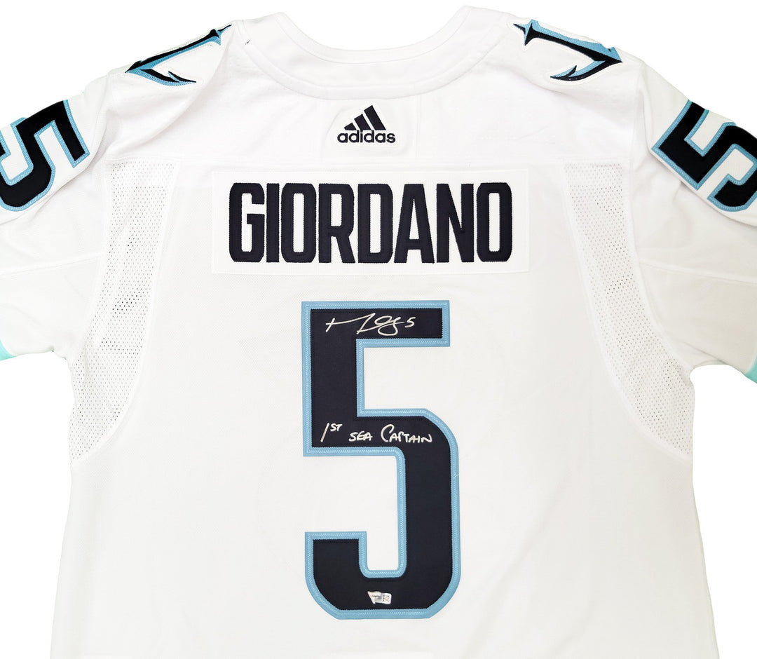 Kraken Mark Giordano Auto White Adidas Jersey Inaugural Season Captain Fanatics