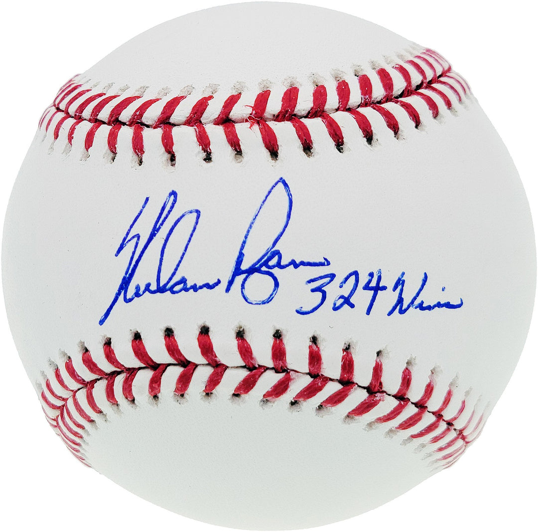 Nolan Ryan Signed Official MLB Baseball Texas Rangers "324 Wins" Beckett BAS