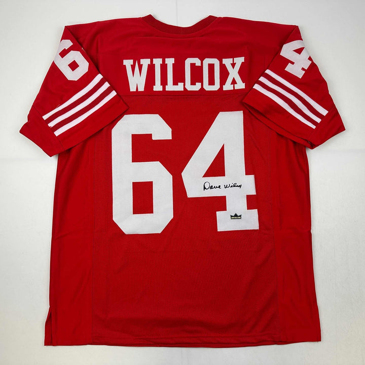 Facsimile Autographed Dave Wilcox San Francisco Red Reprint Jersey Size Men's XL