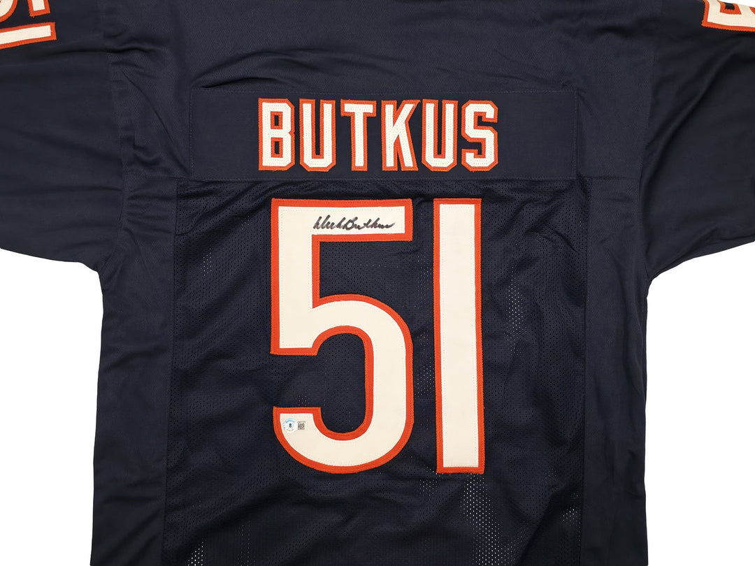 Chicago Bears Dick Butkus Signed Blue Jersey Beckett Wit