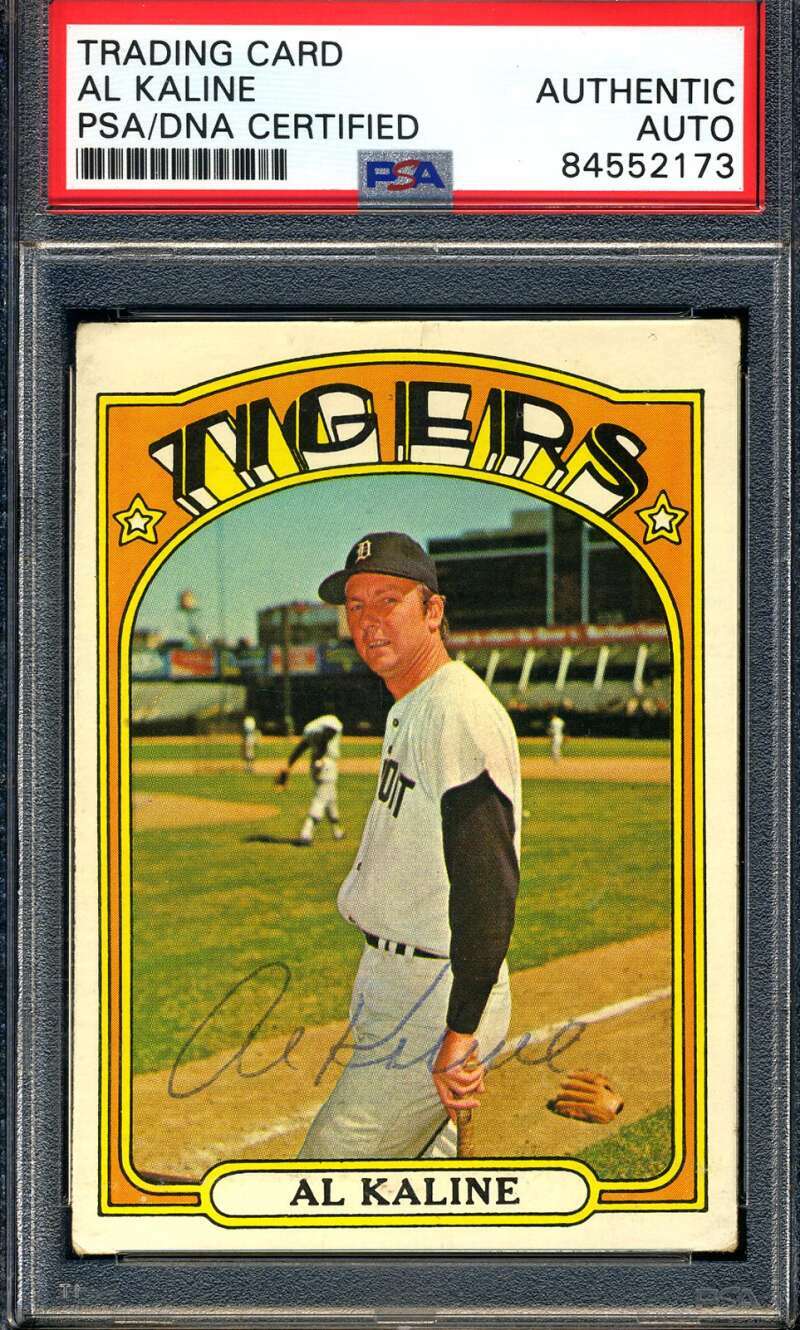 Al Kaline PSA DNA Coa Signed 1972 Topps Autograph