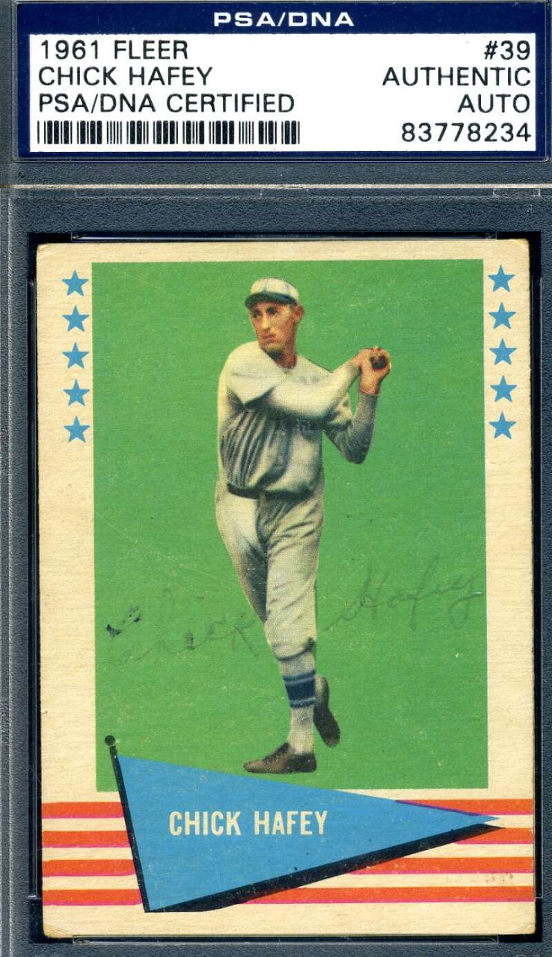Chick Hafey PSA DNA Signed 1961 Fleer Autograph