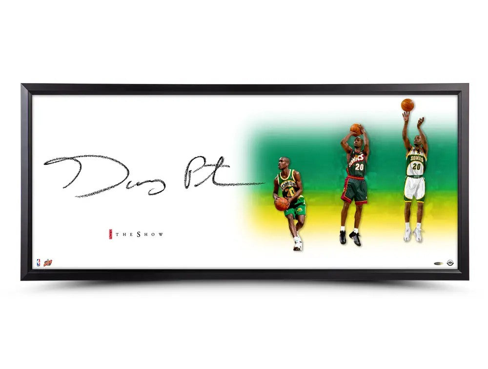 Gary Payton Signed Framed The Show 'Sequence of the Glove' 18x44 Photo UDA Holo