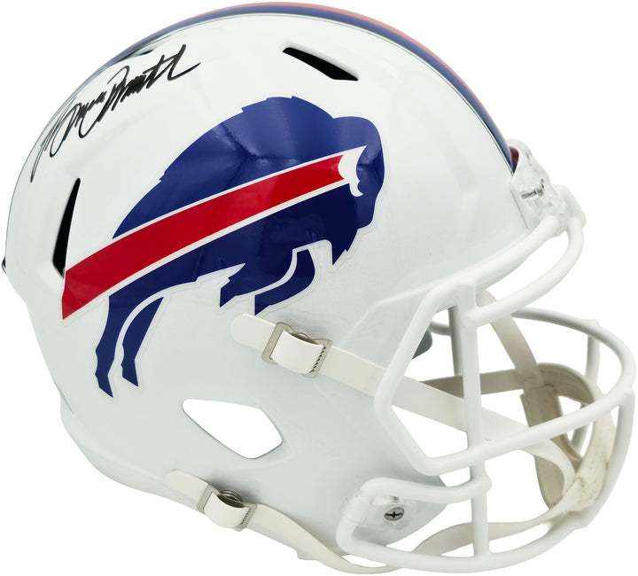 Bruce Smith Signed Bills White Full Size Speed Replica Helmet BAS Witness