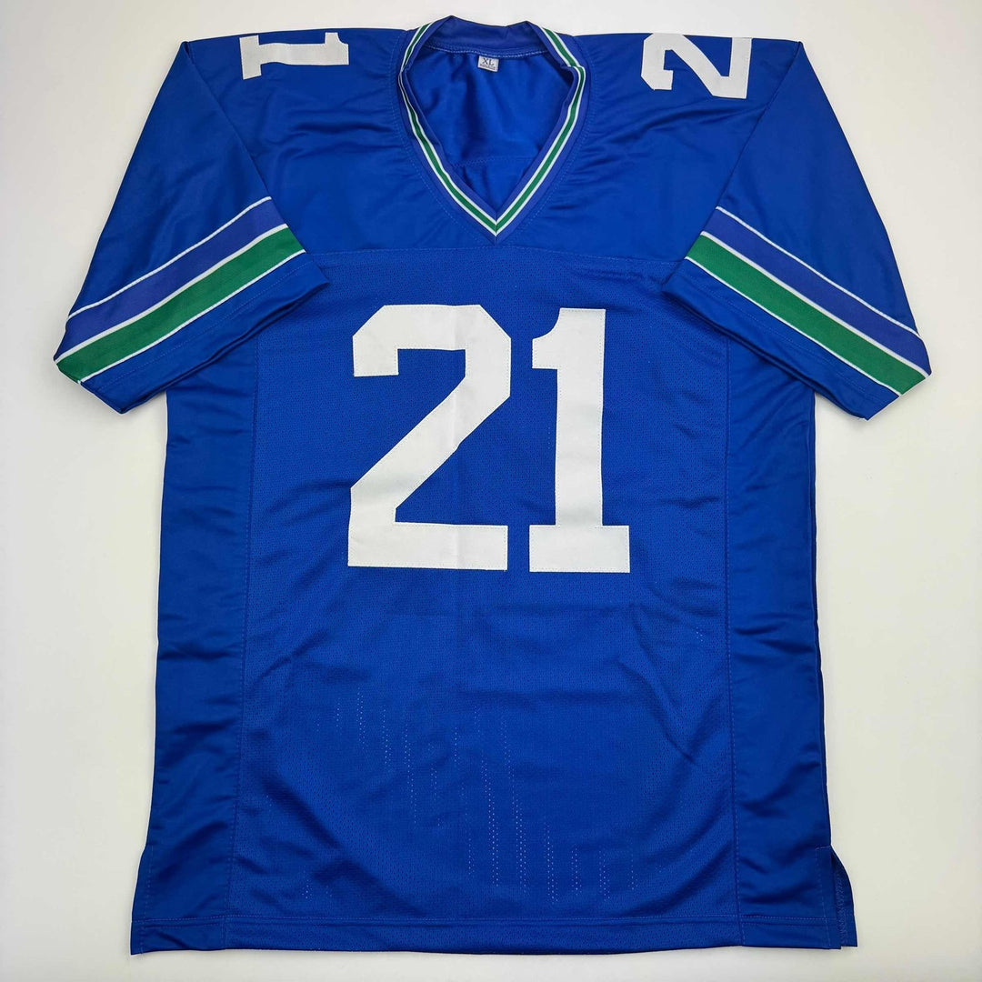 Autographed/Signed Devon Witherspoon Seattle Blue Retro Jersey BAS COA