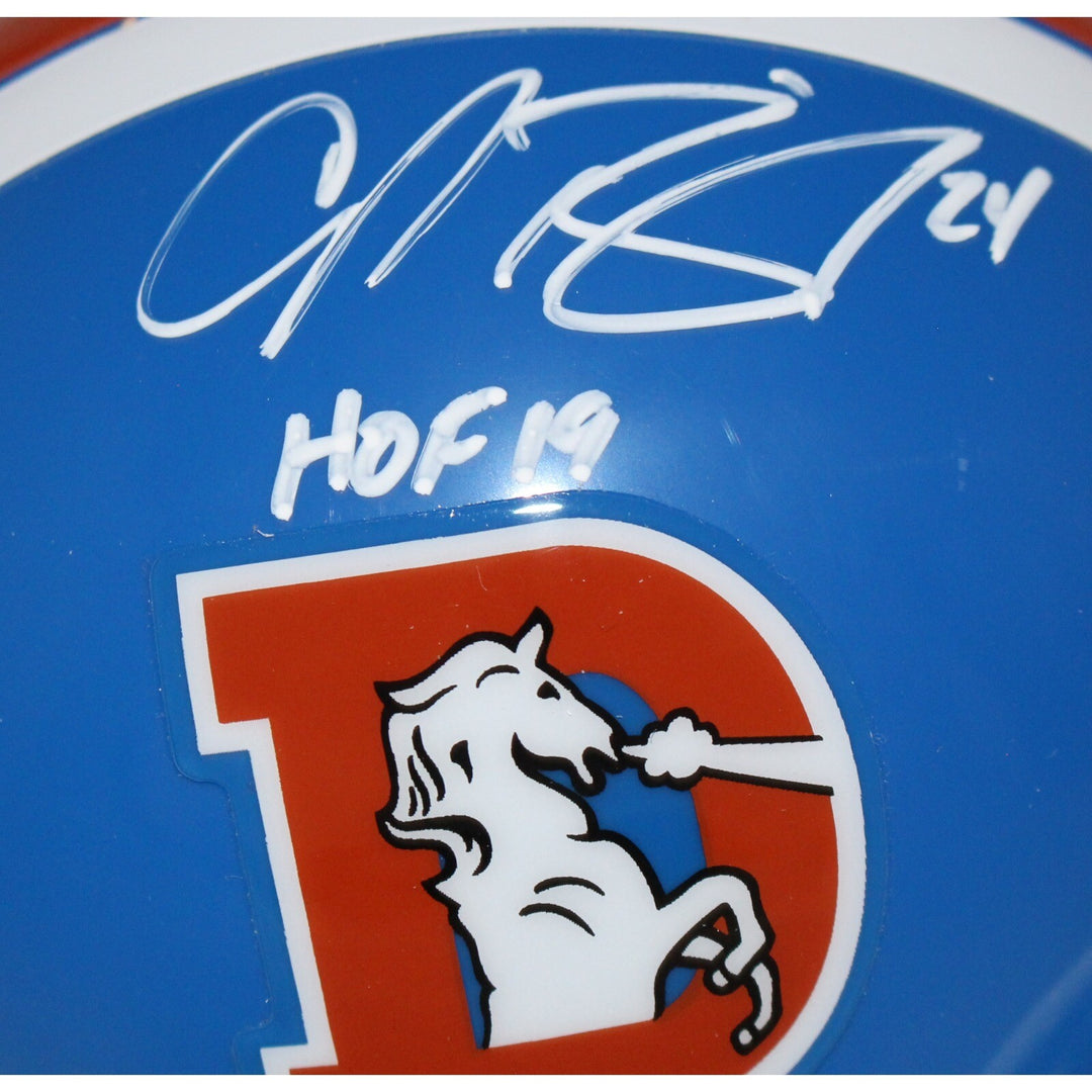 Champ Bailey Signed Denver Broncos TB VSR4 Mini Helmet Beckett 42234
