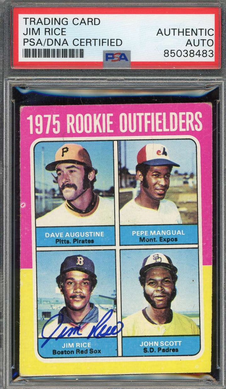 Jim Rice PSA DNA Signed 1975 Topps Rookie Outfielders Autographed
