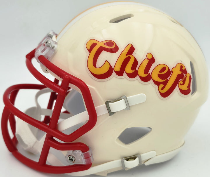 Kenneth Walker III Signed Chiefs Cream Retro Speed Mini Helmet Beckett Witness