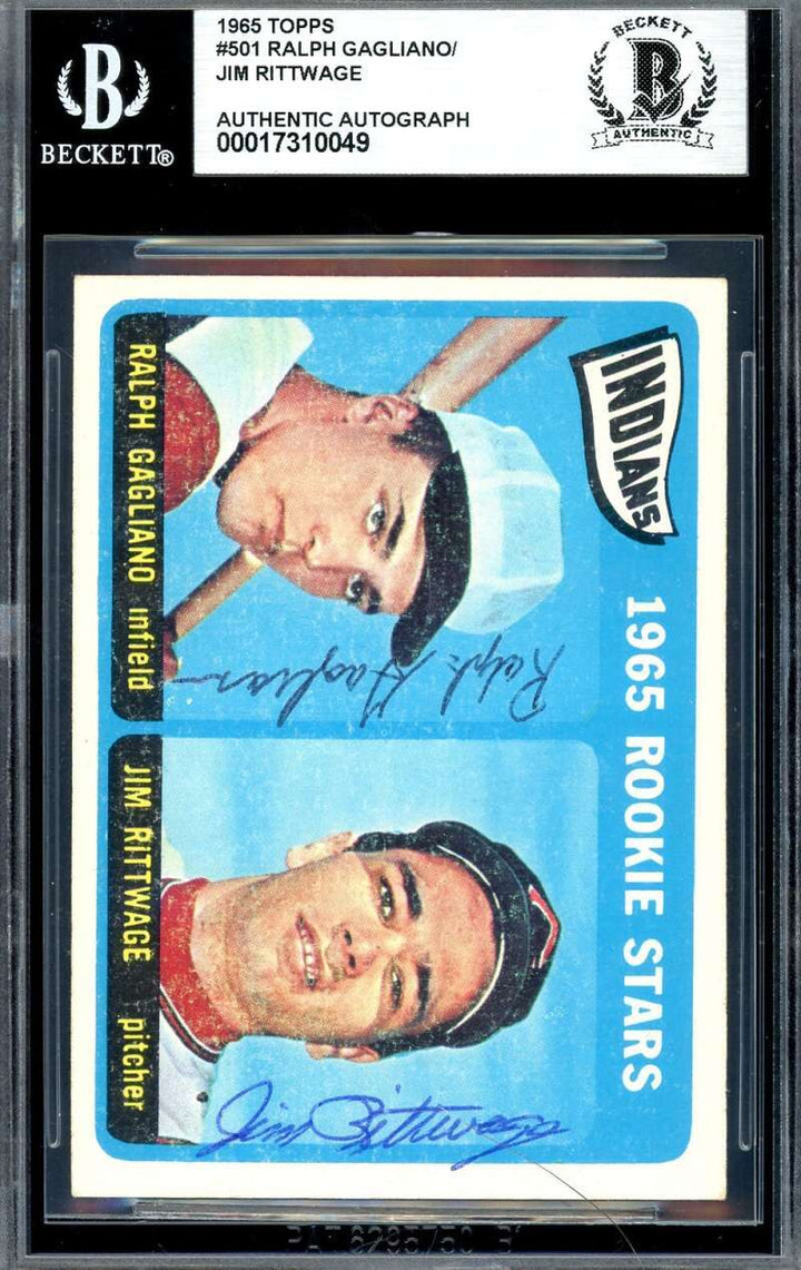 Ralph Gagliano Jim Rittwage Beckett BAS Signed 1965 Topps Rookie Autograph
