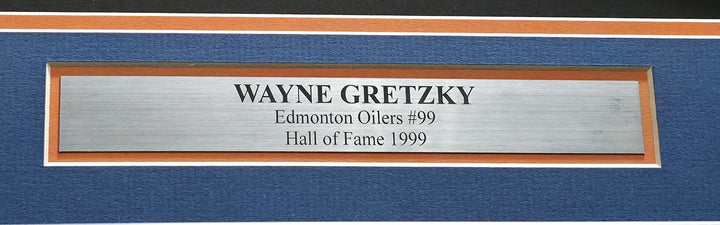 Edmonton Oilers Wayne Gretzky Signed Framed Blue & Orange Jersey Beckett BAS QR