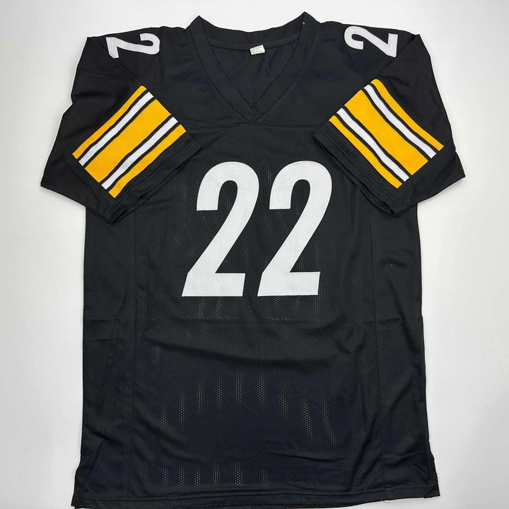 Autographed/Signed Najee Harris Pittsburgh Black Jersey Beckett BAS COA