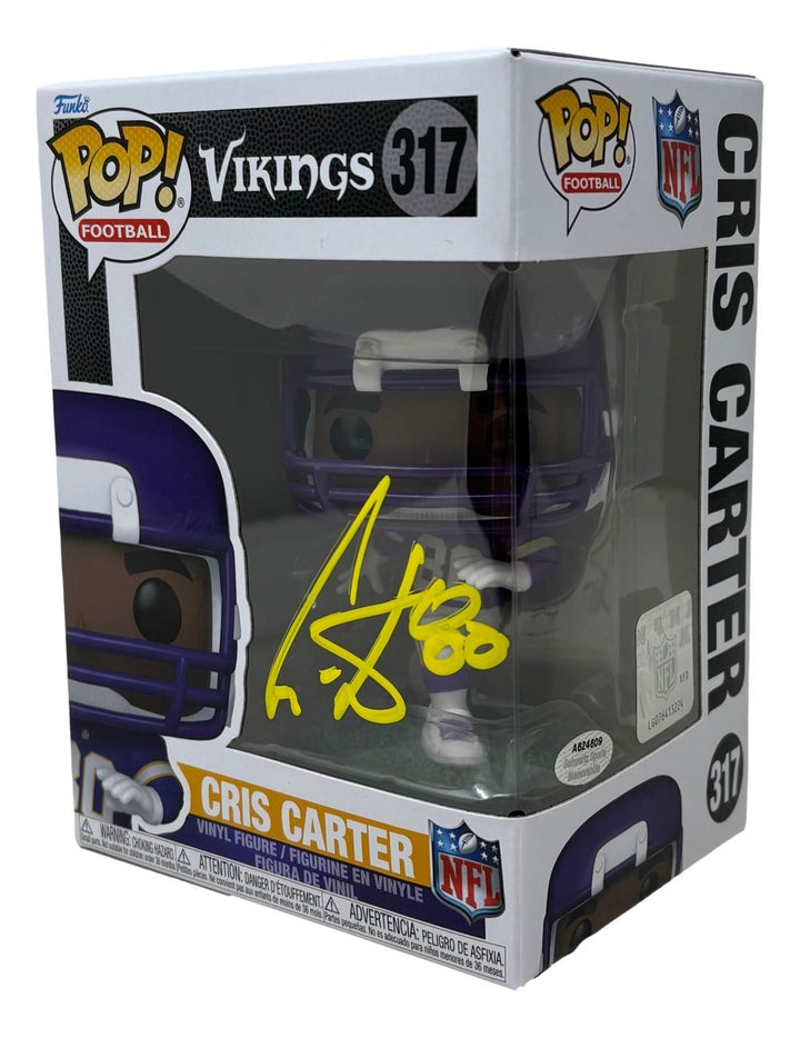 Cris Carter Signed Minnesota Vikings Funko Pop #317 Schwartz Hologram