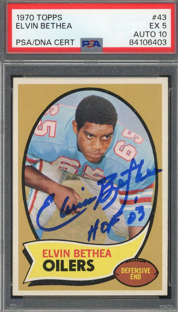 Elvin Bethea Gem Mint 10 PSA DNA Signed 1970 Topps Rookie Autograph