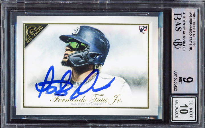 Fernando Tatis Jr. Auto 2019 Topps Gallery RC 56 Padres BGS 9 Auto GM 10 Beckett