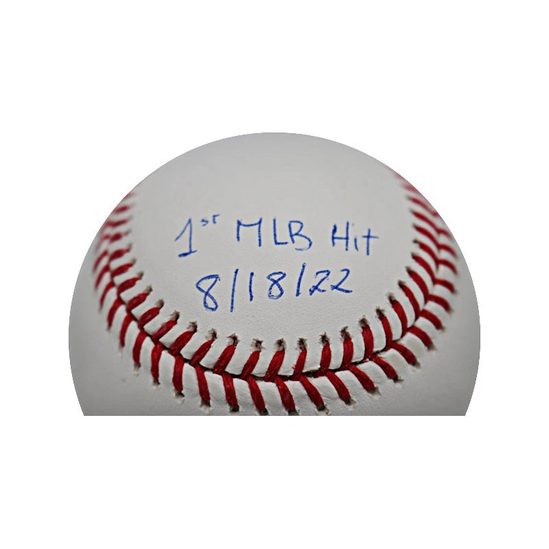 Oswaldo Cabrera New York Yankees Autographed Signed Inscribed "1st MLB Hit 8/18/22" OMLB Baseball (CX Auth)