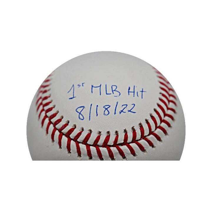 Oswaldo Cabrera New York Yankees Autographed Signed Inscribed "1st MLB Hit 8/18/22" OMLB Baseball (CX Auth)