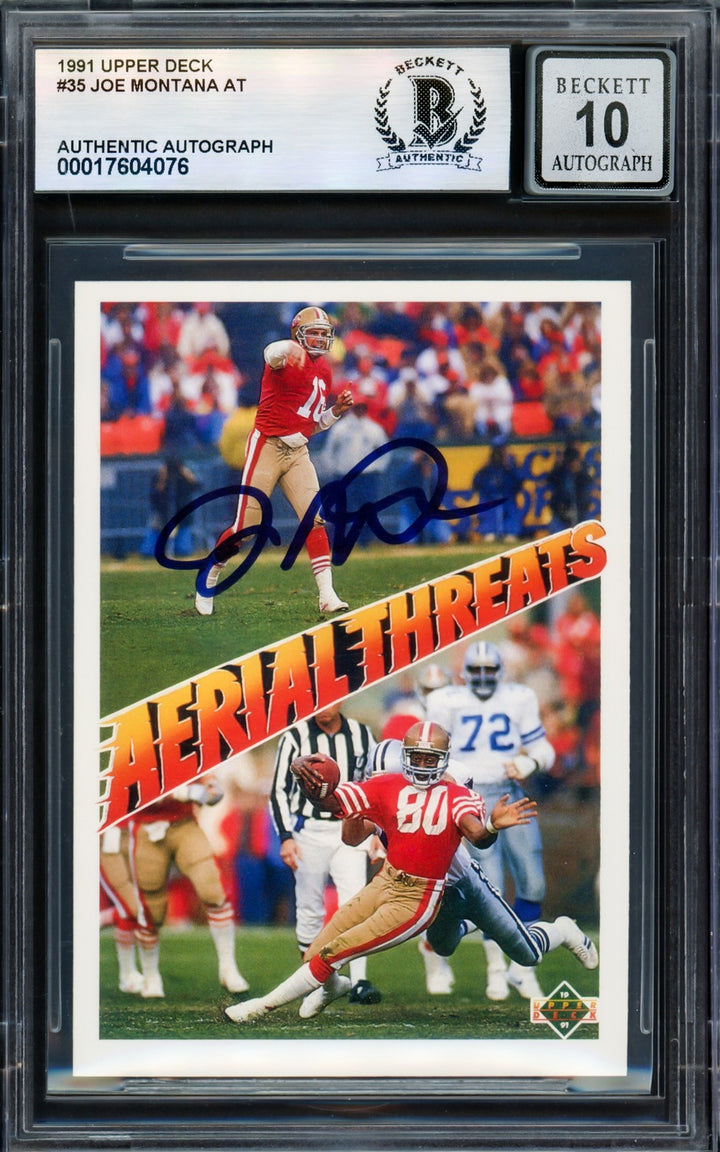 Joe Montana Autographed Signed 1991 Upper Deck Card 35 49ers Auto GM 10 Beckett