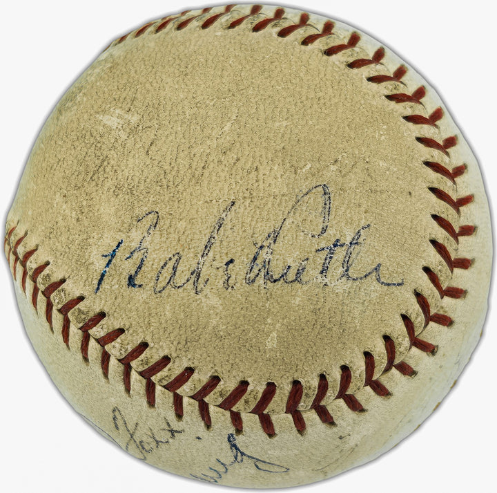 1930's Greats Auto AL Baseball 14 Sigs Babe Ruth, Lou Gehrig Jimmie Foxx PSA/DNA