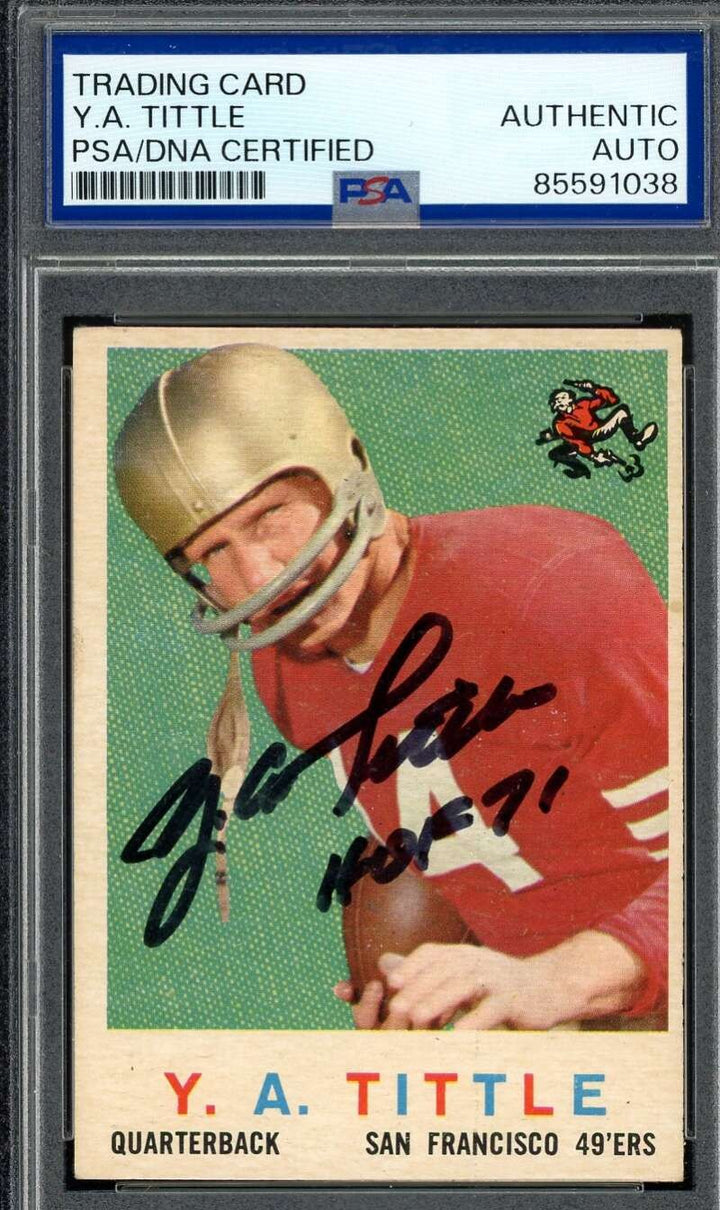 Y.A. Tittle PSA DNA Signed 1959 Topps Autograph
