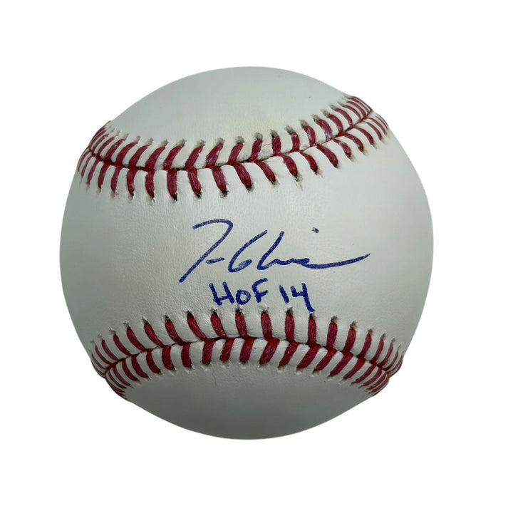 Autographed/Signed Tom Glavine HOF 14 Rawlings ROML Baseball JSA COA