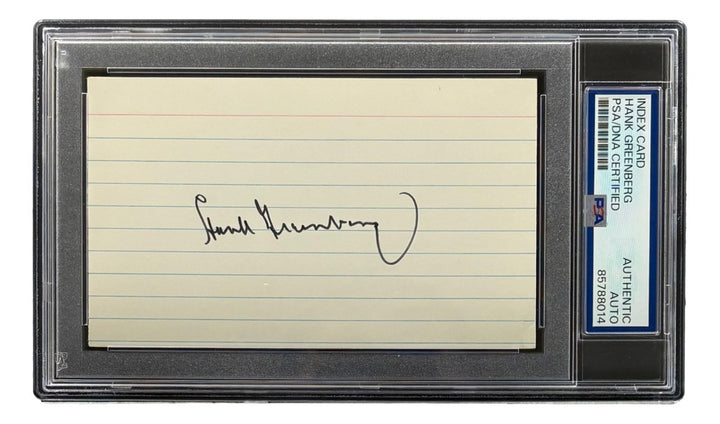 Hank Greenberg Signed In Black Index Card Detroit Tigers PSA/DNA