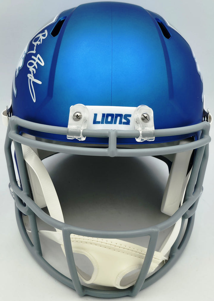 Barry Sanders Lions 2023 Alternate Signed Replica Speed FS Helmet Beckett BAS