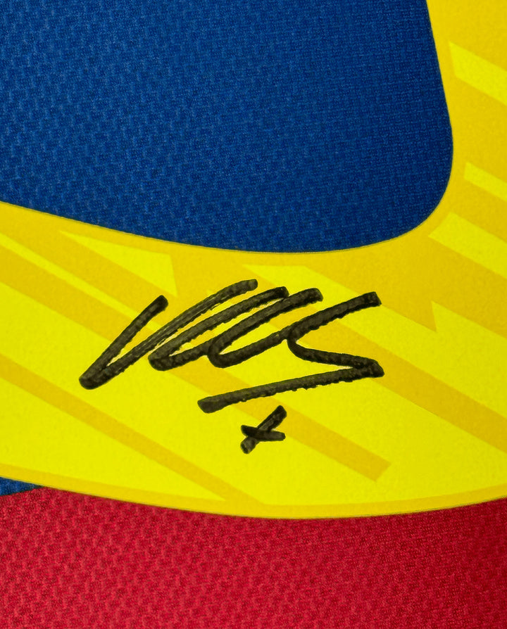 Framed Autographed/Signed David Villa 35x39 FC Barcelona Jersey Beckett COA