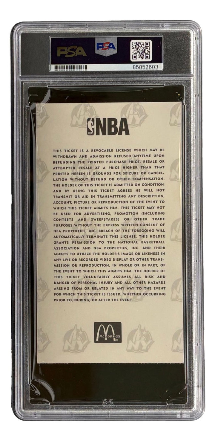 Shaquille O'Neal Lakers Signed 1998 NBA All-Star Game Ticket PSA/DNA