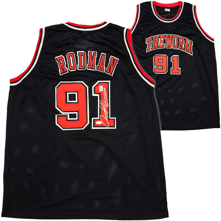 Chicago Bulls Dennis Rodman Autographed Signed Black Jersey JSA