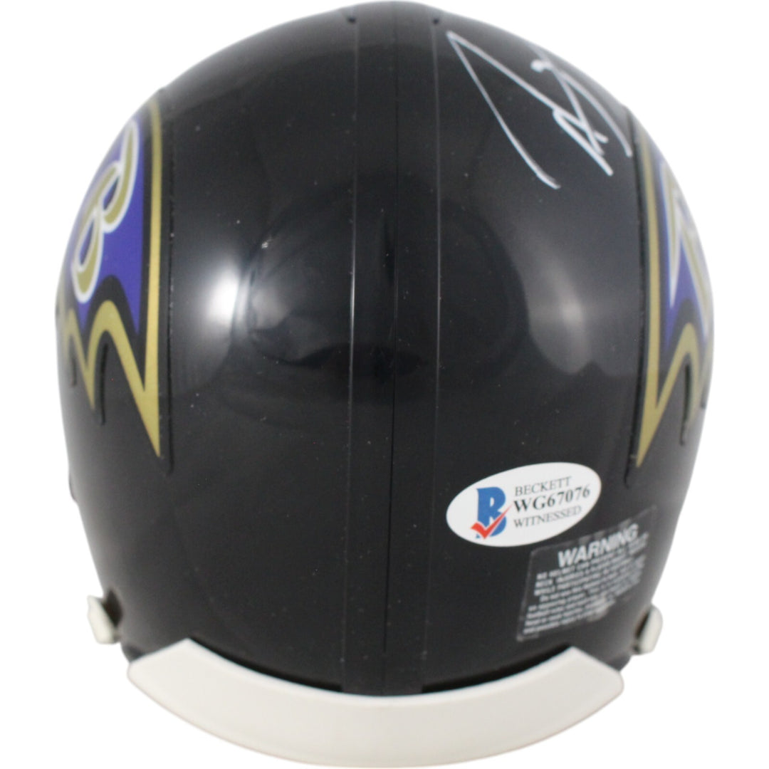 Ray Lewis Autographed/Signed Baltimore Ravens Mini Helmet HOF BAS 27182