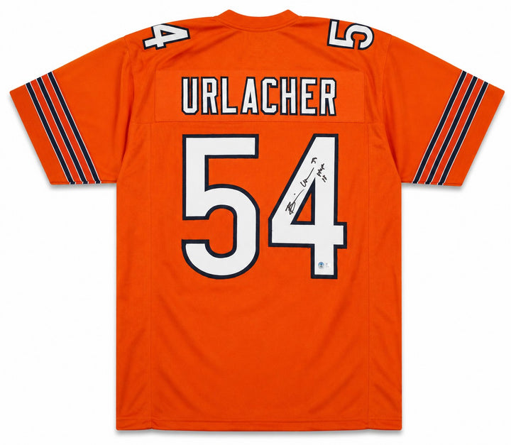 Chicago Bears Brian Urlacher Signed Orange Jersey "HOF 18" Beckett BAS Witness