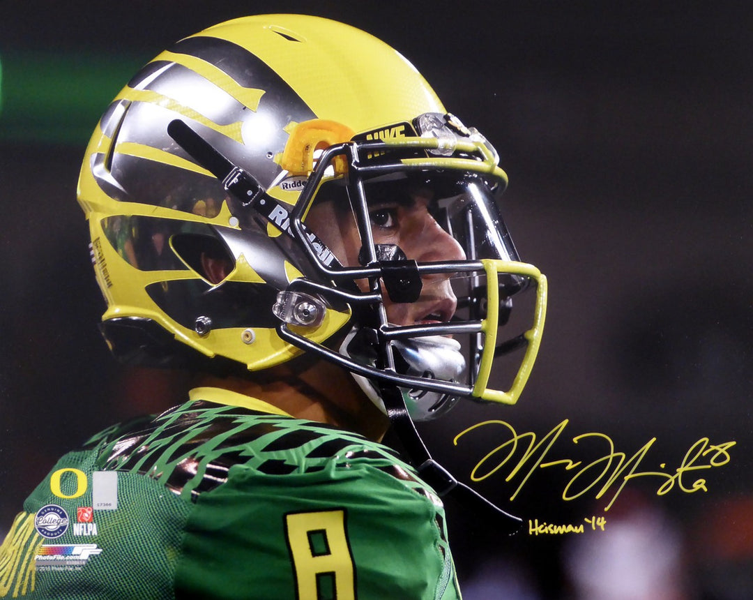 Marcus Mariota Signed 16x20 Photo Oregon Ducks "Heisman '14" MM Holo