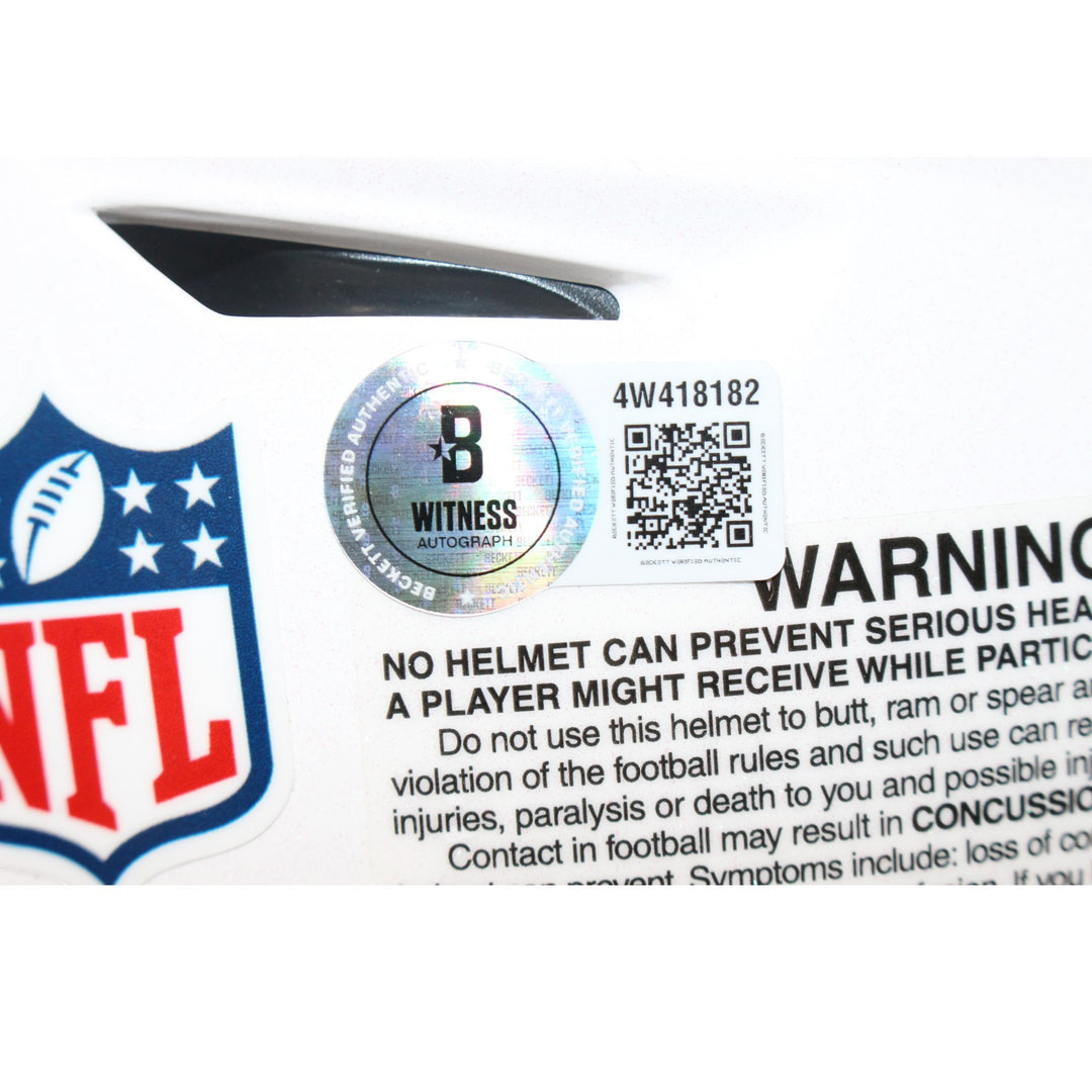Devon Achane Autographed Miami Dolphins SpeedFlex Helmet Beckett Witness 54968