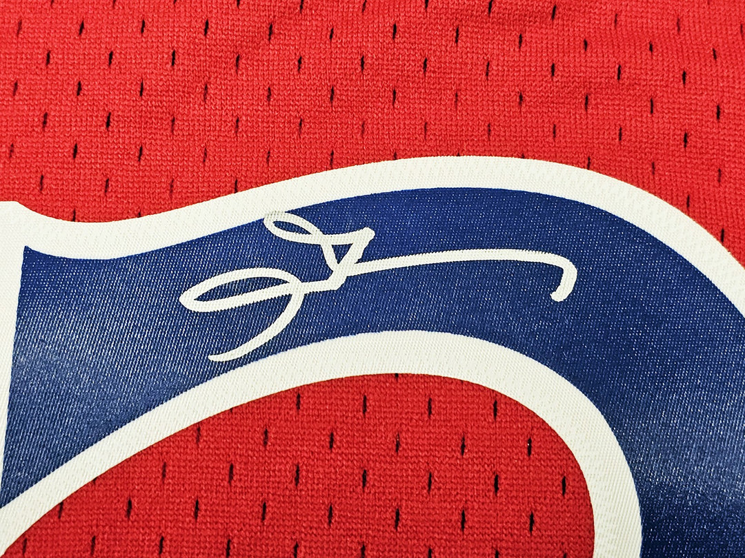 76ers Allen Iverson Auto Red AUTH Mitchell Ness 96 HWC Swingman Jersey XXL BAS