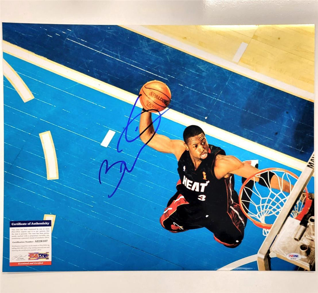 Dwyane Wade signed Miami Heat 16x20 photo Big Autograph PSA *READ*
