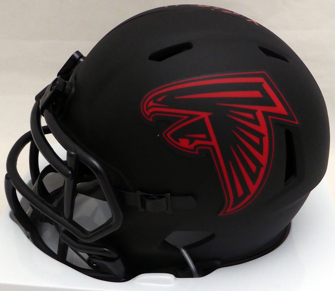 Kyle Pitts Signed Falcons Eclipse Black Speed Mini Helmet Beckett #WL88312