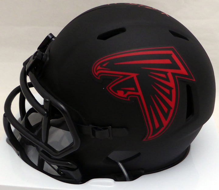 Kyle Pitts Signed Falcons Eclipse Black Speed Mini Helmet Beckett #WL88312