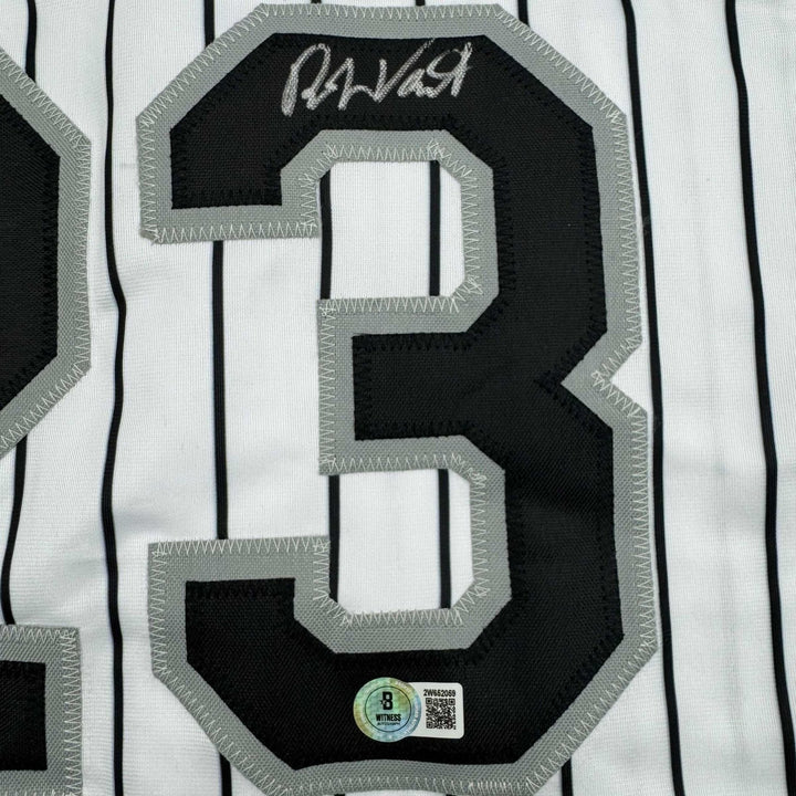 Autographed/Signed Robin Ventura Chicago Pinstripe Jersey Beckett COA