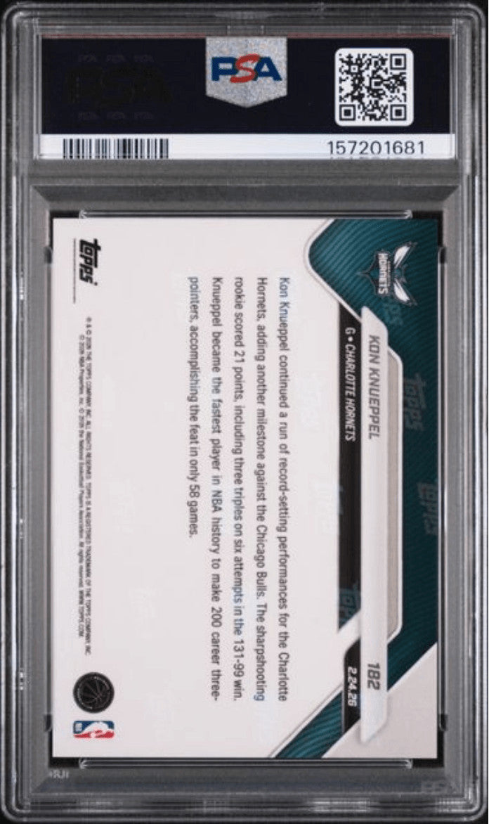 Graded 2025 Topps Now Kon Knueppel #182 Rookie RC Basketball Card PSA 10