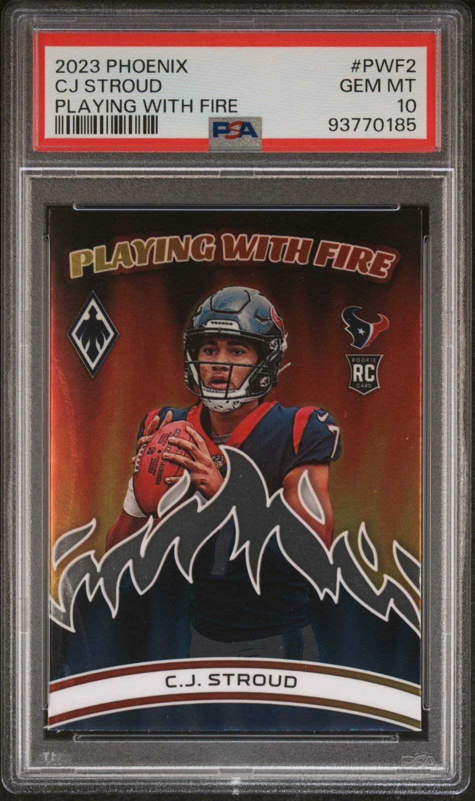 Graded 2023 Panini Phoenix CJ Stroud #PWF2 Playing W/Fire Football Card PSA 10
