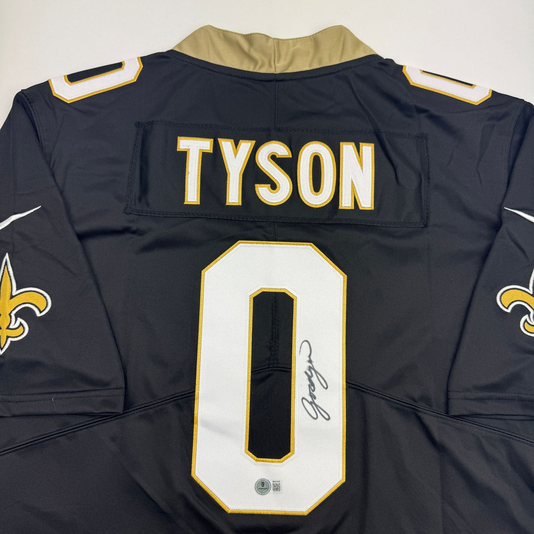 Autographed/Signed Jordyn Tyson New Orleans Black Football Jersey BAS COA