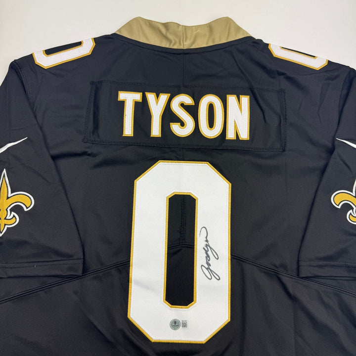 Autographed/Signed Jordyn Tyson New Orleans Black Football Jersey BAS COA