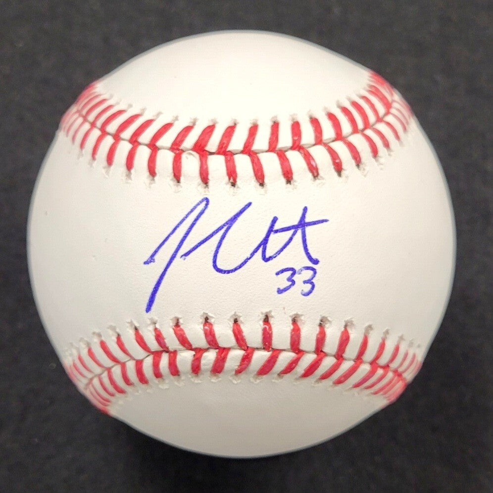 James Outman signed Official Rawlings MLB Baseball rookie autograph ~Beckett BAS