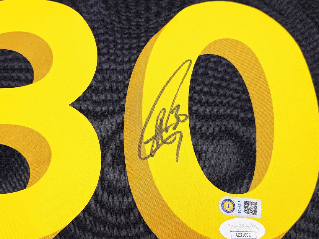 Warriors Stephen Curry Auto Black Nike Swingman City Edition Jersey Size 48 JSA