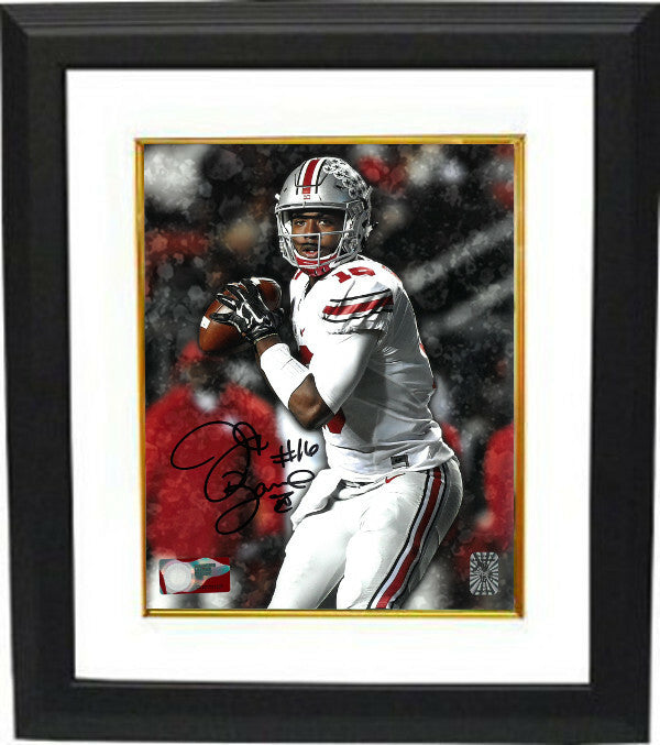 JT Barrett signed Ohio State Buckeyes 8X10 Photo Framed #16- Barrett Hologram