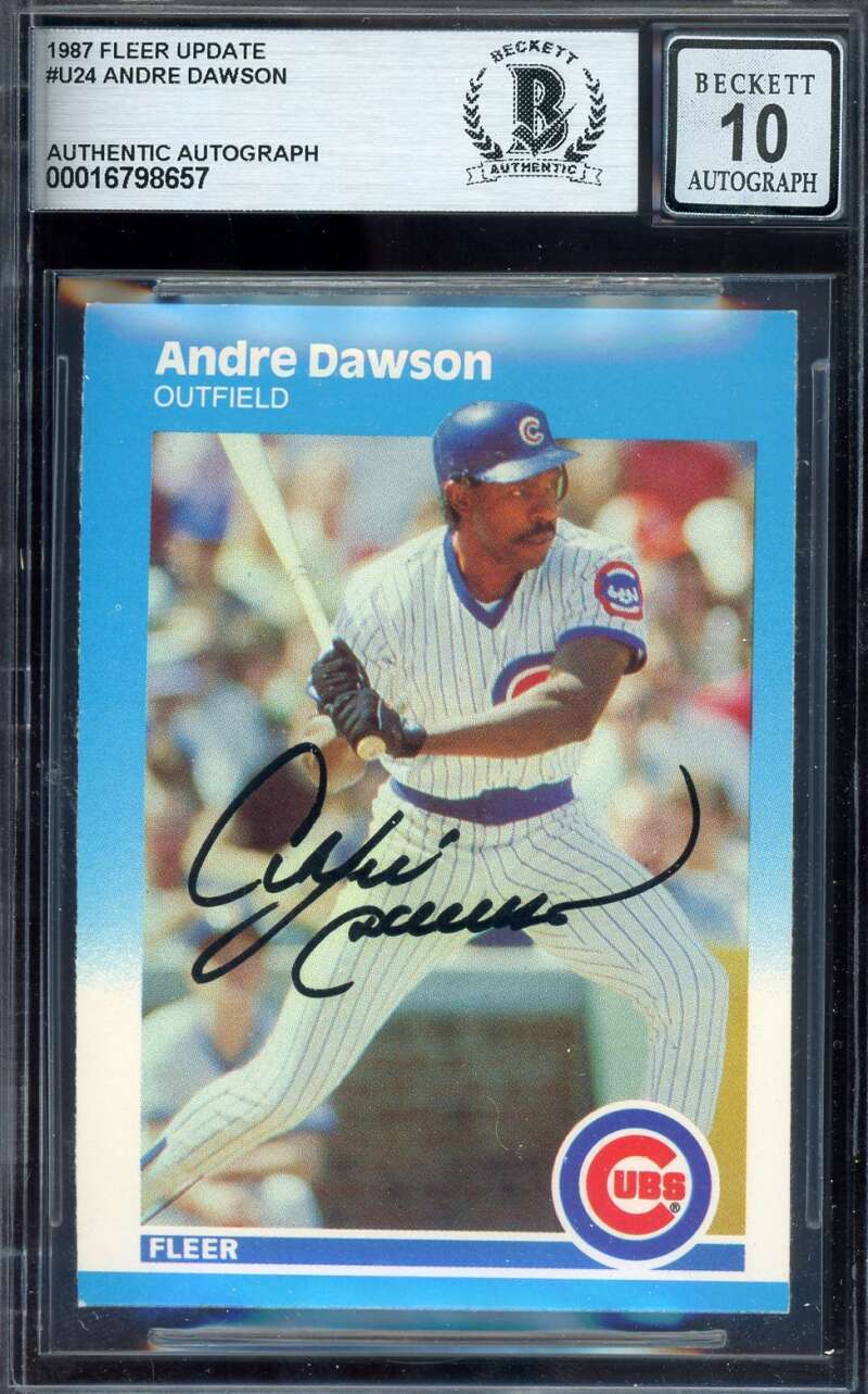 Andre Dawson Gem Mint 10 Beckett BAS Signed 1987 Fleer Update Autograph