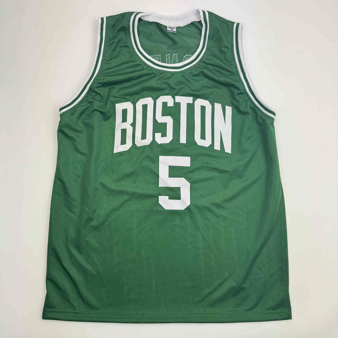 Autographed/Signed Kevin Garnett Boston Green Basketball Jersey Beckett BAS COA