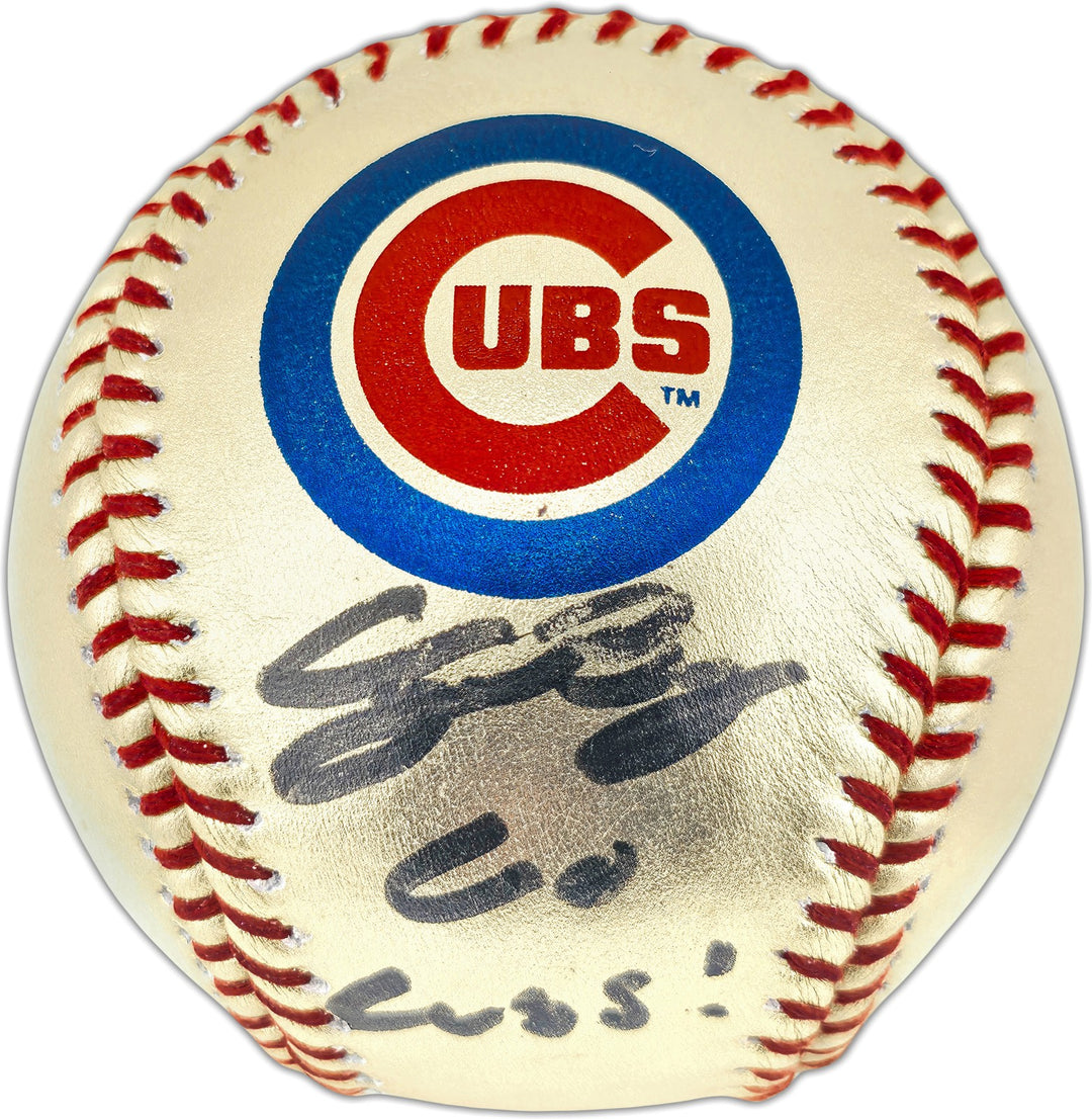 Cody Bellinger Auto Gold Cubs Logo Baseball Cubs Logo "Go Cubs!" Fanatics MLB